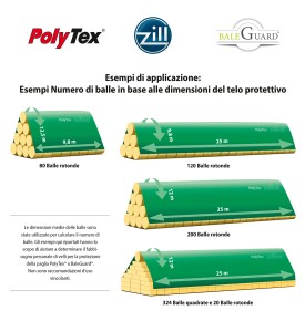 Telo Polytex 9,8x12,5 m - 70/80 balle di fieno